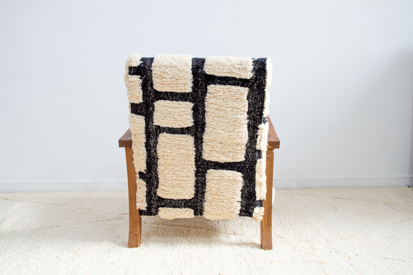 Mid Century Armchair - White & Black