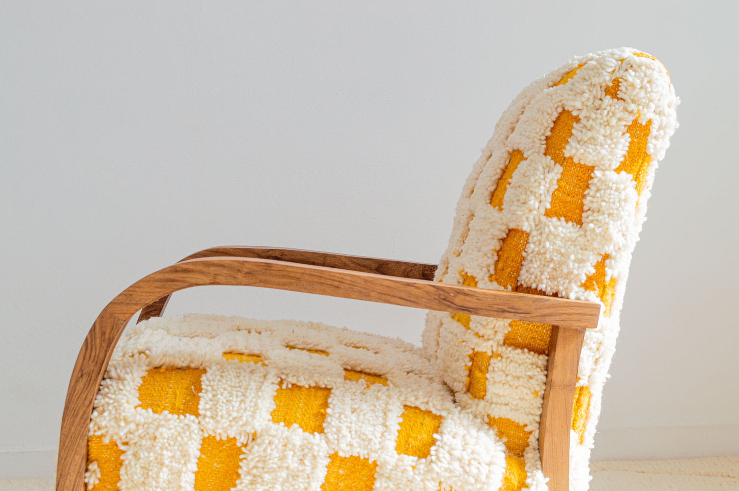 Checkered Rug Chair - Orange & White