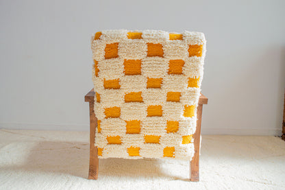 Checkered Rug Chair - Orange & White