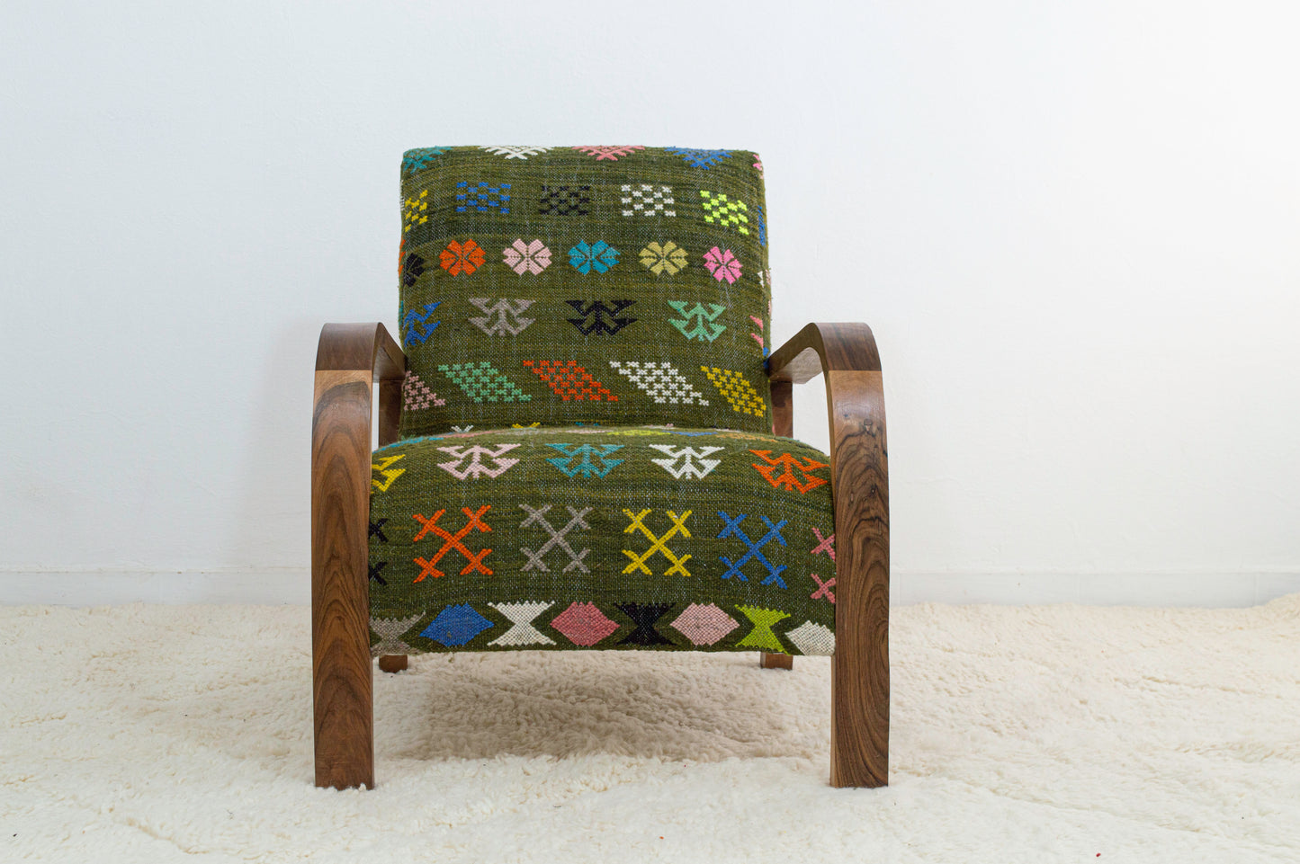 Mid Century Chair - Green Olive