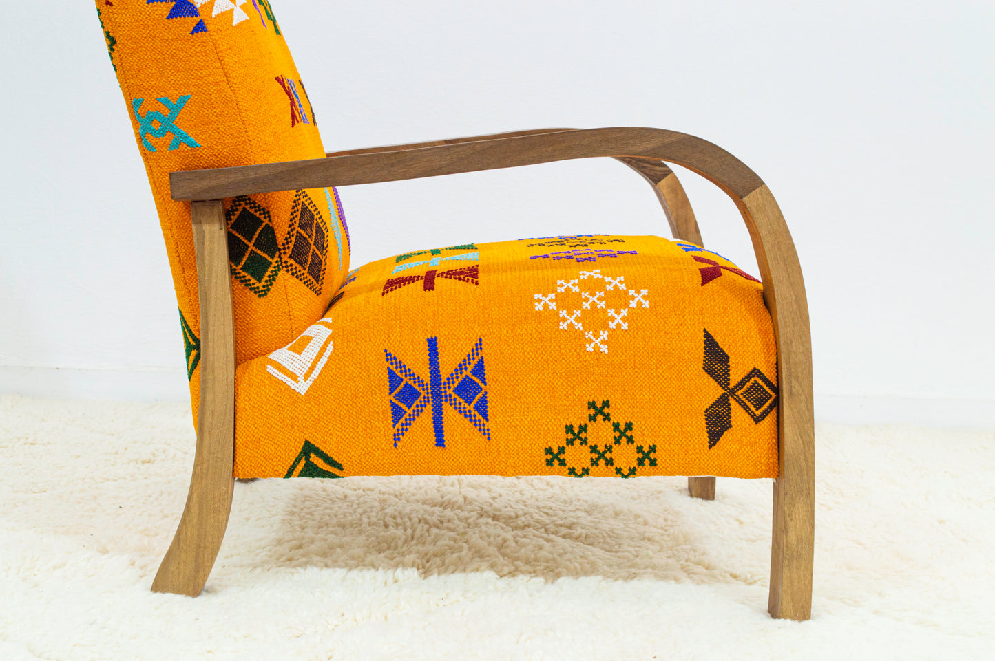 Midcentury Rug Chair - Orange