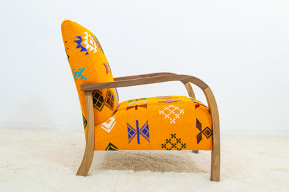 Midcentury Rug Chair - Orange