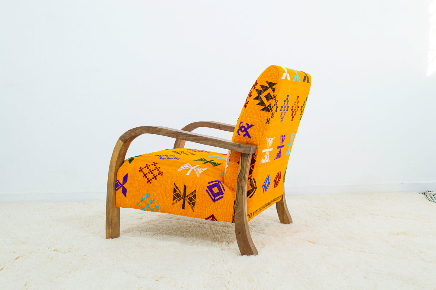 Midcentury Rug Chair - Orange