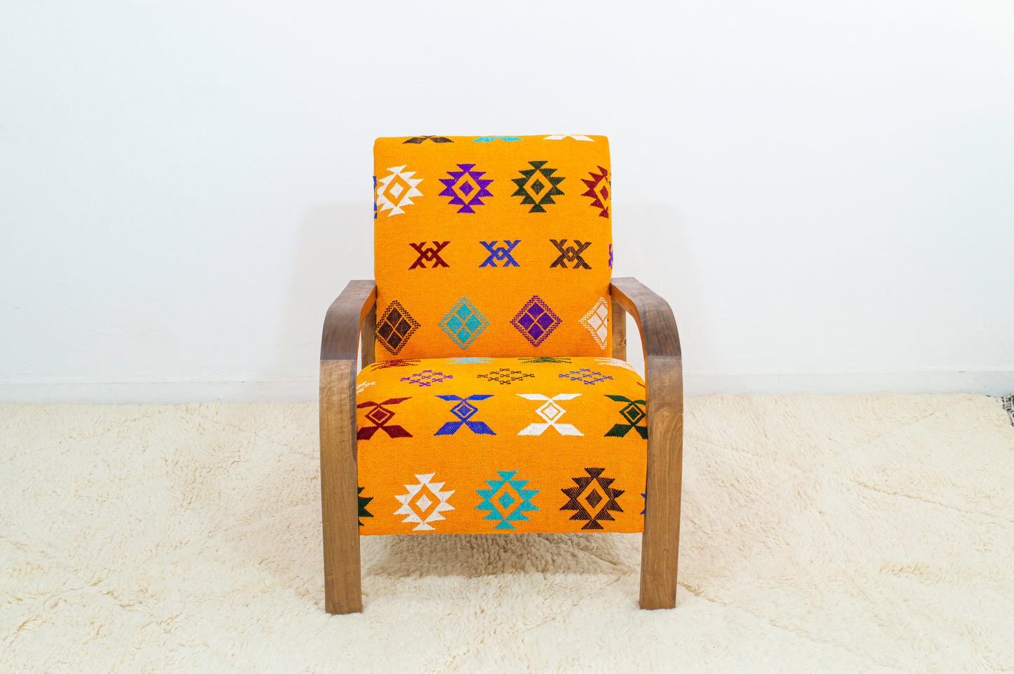 Midcentury Rug Chair - Orange