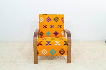 Midcentury Rug Chair - Orange