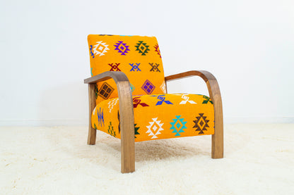 Midcentury Rug Chair - Orange