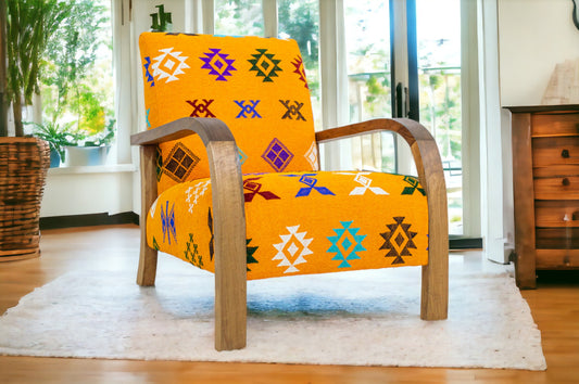 Midcentury Rug Chair - Orange