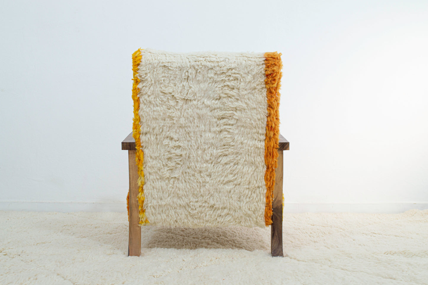 Midcentury Rug Chair - White & Orange