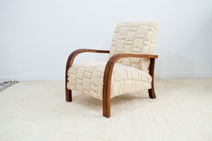 Checkered Rug Chair - White