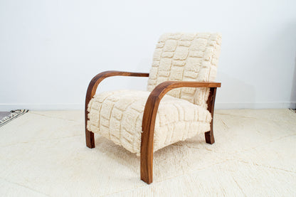 Checkered Rug Chair - White