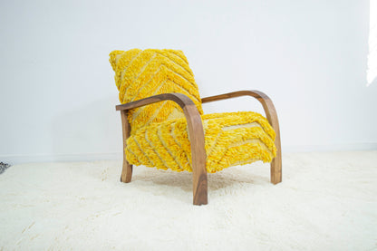 Midcentury Rug Chair - Yellow